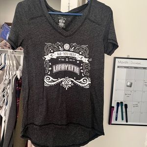 “All You Need Is Lafayette” cute gray v neck tshirt women’s cut worn once